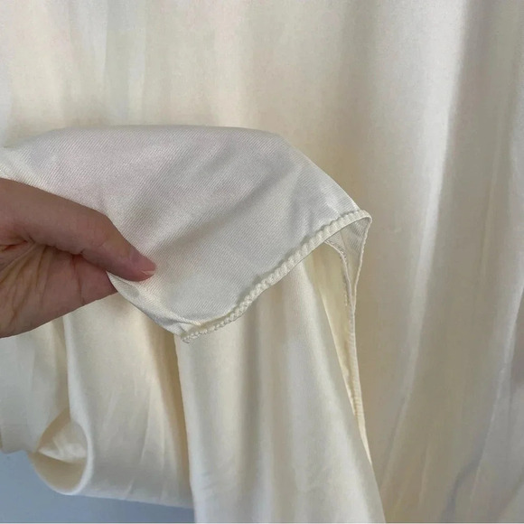 VTG Lorraine S Beige Sheer Peignoir Robe lace Nylon Long Sheer Sleeve Floral - Picture 10 of 16